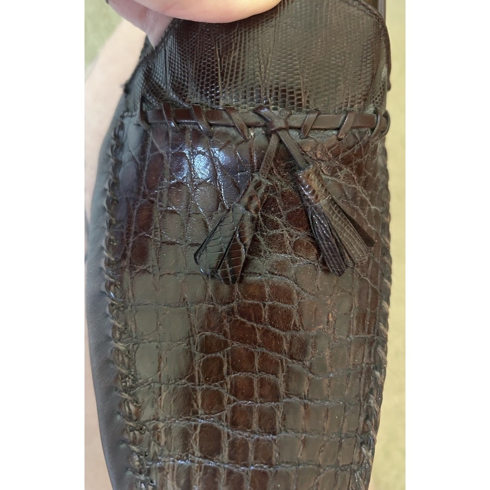 Vintage Mezlan Genuine Crocodile Tassel Loafers 11M Exotic Leather Spain - Picture 8 of 8